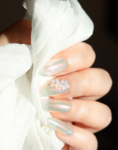 【20%OFF】Crystal Bloom - クリアフラワー透明感ビジューオーバルネイルチップ